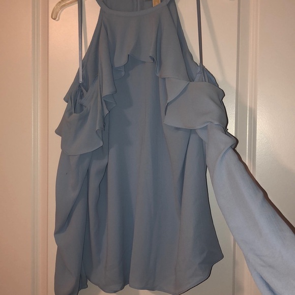 Cold Shoulder Ruffle Flounce Top - Picture 2 of 3